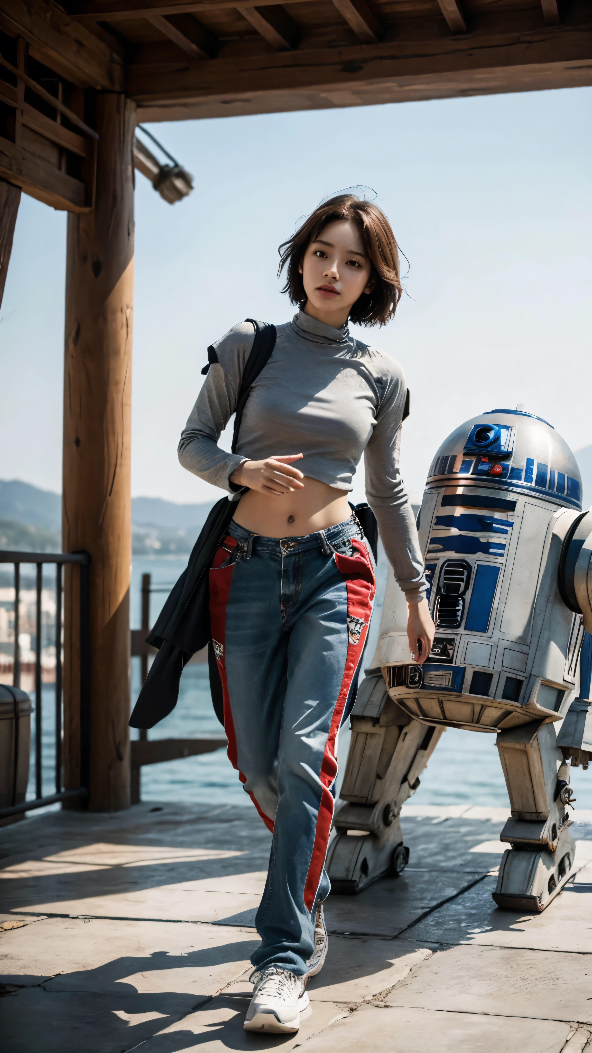  in high-definition images，Mechanical Background, Colorful color scheme,  king bang 、There is no one here、R2-D2 is running、