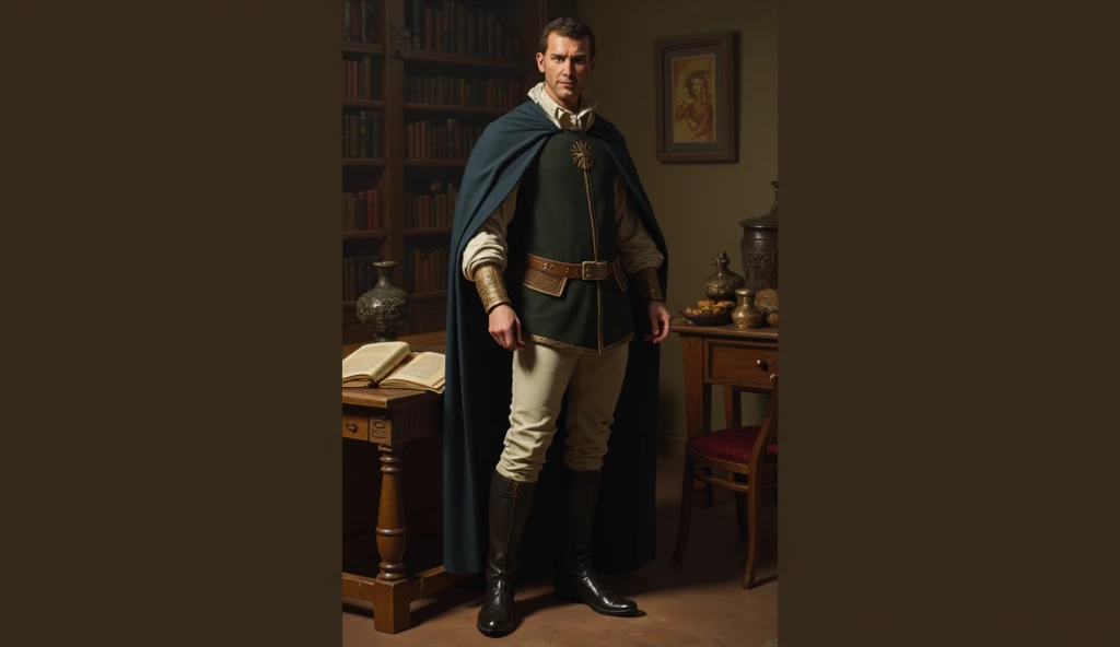 A sexy man, 15th centuries scientist, handsome face, mediaeval period,black hair , homoerotic, nsfw ,with his experiment equipments