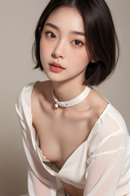 4K,((Highest quality)), ((masterpiece)) , BREAK,((one girl)), (detailed),((in Gym)), ((One girl)),((perfect anatomy)), ((nude)),(()),((flat chest1.6)), (stare at viewer with stern eyes:1.5),((one girl)),(bitting own lip:1.1),(angry:0.9),nose blush,(shamefull:1.2),(bob cut hair),surprised, ((beautiful realistic face)),((A bow tie)),Beautiful Korean Women, Beautiful young Korean woman, Young and adorable Korean face, Gorgeous Young Korean Woman, Korean Girls, Girl cute beautiful face, Portraits of Korean female idols, Young and pretty Asian face, Cute natural anime face,Asian pretty face,((finely detailed face)),((glistening eyes)),((glistening eyes )),((large eyes)),(( pretty eyes)) ,(detailed),Perfect Face,((One girl)), ((clear eyes)),((show nipples)),((beautiful skin)), don't wear anything ,((show nipples)),(upper body),(((Show your breasts and nipples)))