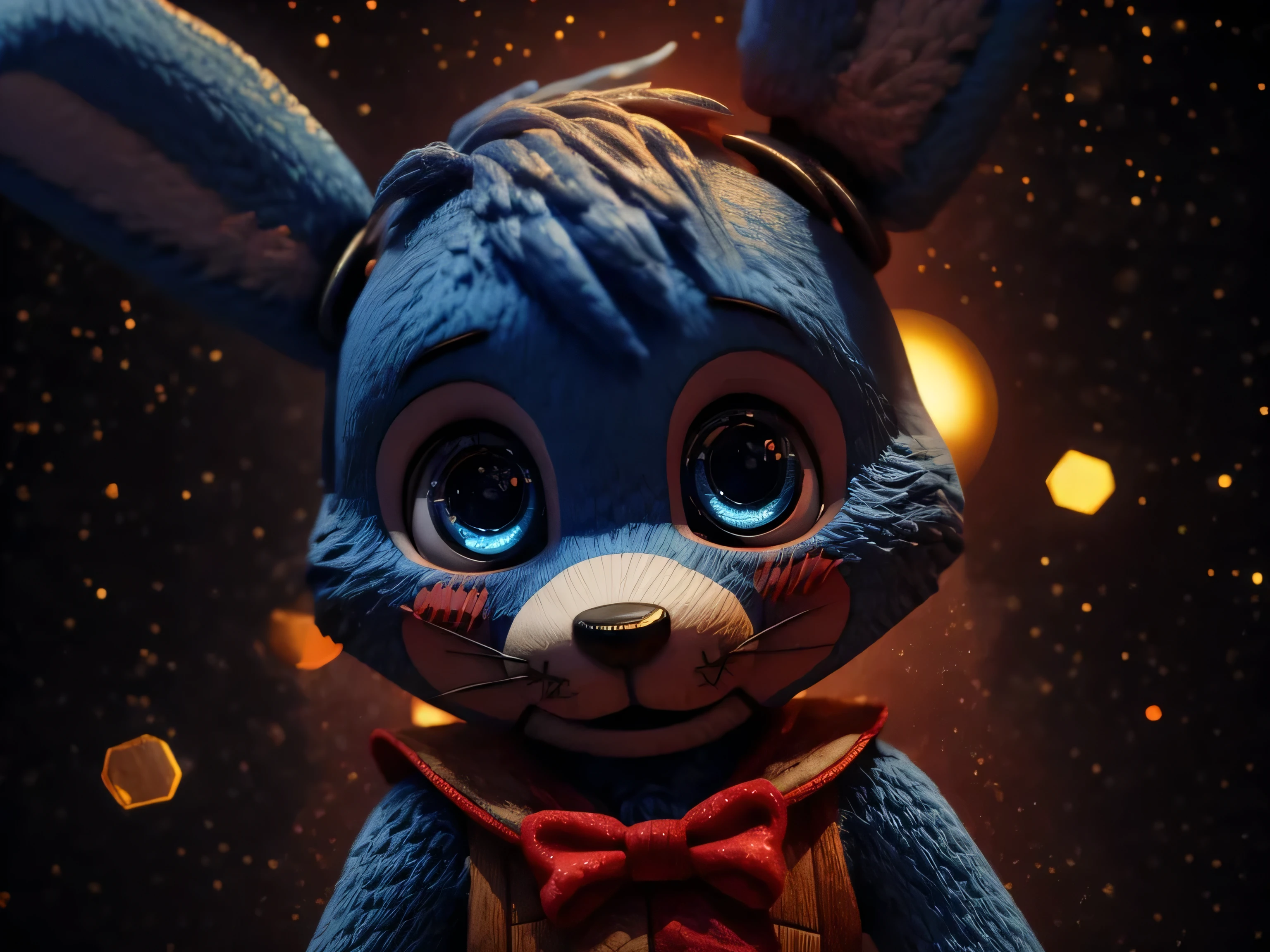 (T_T) sadness, (bunny, toy bonnie:1.4), bunny ears erect, animatronics fnaf, withered, rusted, robotic bunny, looking at viewer sadness, ((charming little blue fox, already, young)) have different colored eyes, chibi, charming, Shy, blush, logo design, Caralready, movie lighting effects, ((3D vector art)), Cute and quirky, fantasy art, Hand Painted, number, soft light, Isometric style, 4K resolution, photorealistic rendering, High level of detail cleaning, vector image, A lifelike masterpiece, Professional photography, simple space background, Flat white background, cinematic quality, horror, Bokeh, Isometric,