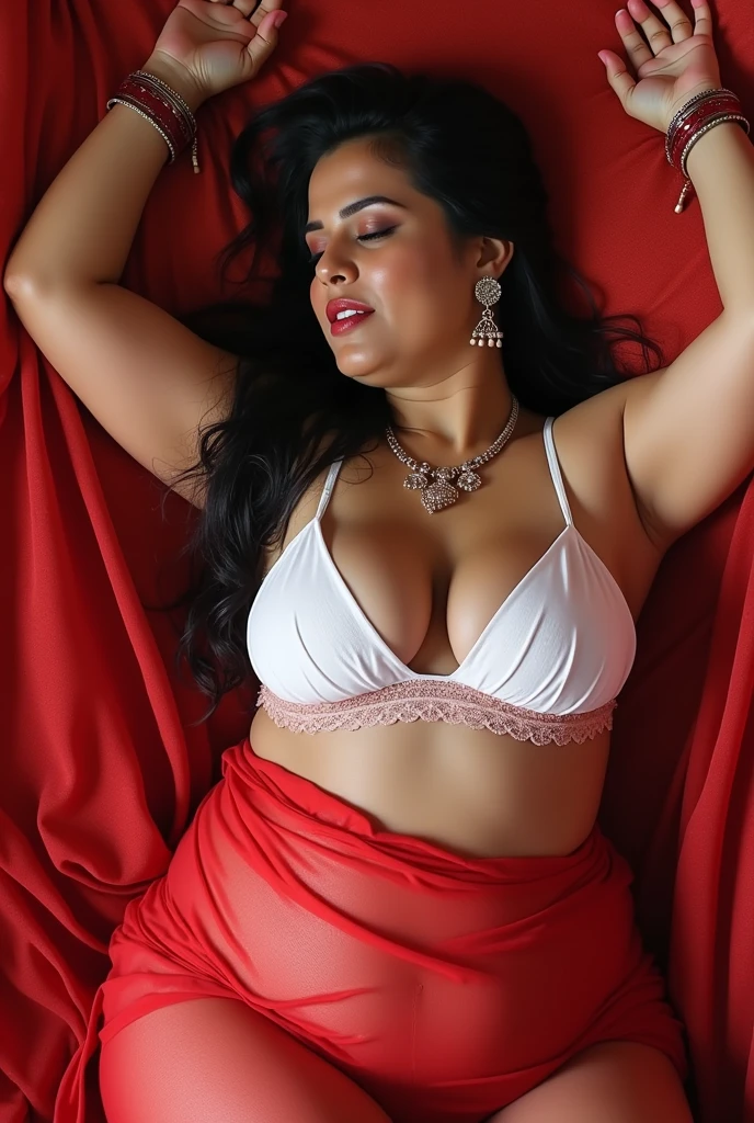 Day scene, full body photo of a plus sized 45 year old indian with a man from top view, (Masterpiece, Best Quality, High Resolution), office Background, (cum Splash on her breasts and nipples, cum Splash on her face, Splash of cum, cum Splash on her blouse, cum Splash on her eys), Sweet 25 year old South indian women sitting on her knees in a crowded party hall with a man, hour glass body red lips, silver colour silky gown, lightly makeup,ultra realistic, realistic, look at viewer (cinematic:1.3), intricate details,