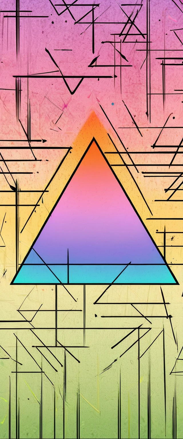 (masterpiece, top quality , very detailed,8k wallpaper), black background,abstract rainbow-colored flashes,, abstract expressionism ,reflection, cross line , Parallels, isosceles triangle , right-angled triangle,  congruent triangles , outer angle ,  parallelograms and kites , Trapezoid, Four Corners, rectangle , Diamond