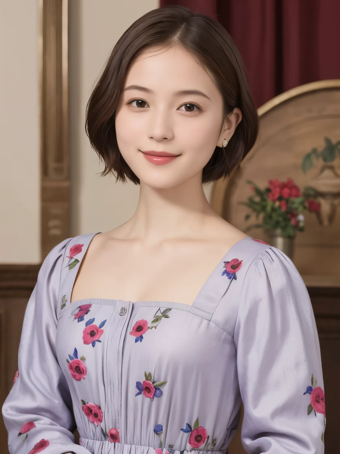 340 (20-year-old female, Shorthair), ( high image quality), (smile), ( Colorful Dress ), (( Arietti's World )), (Big Plants/Flowers ), (Dollhouse), ( Leonardo da Vinci)