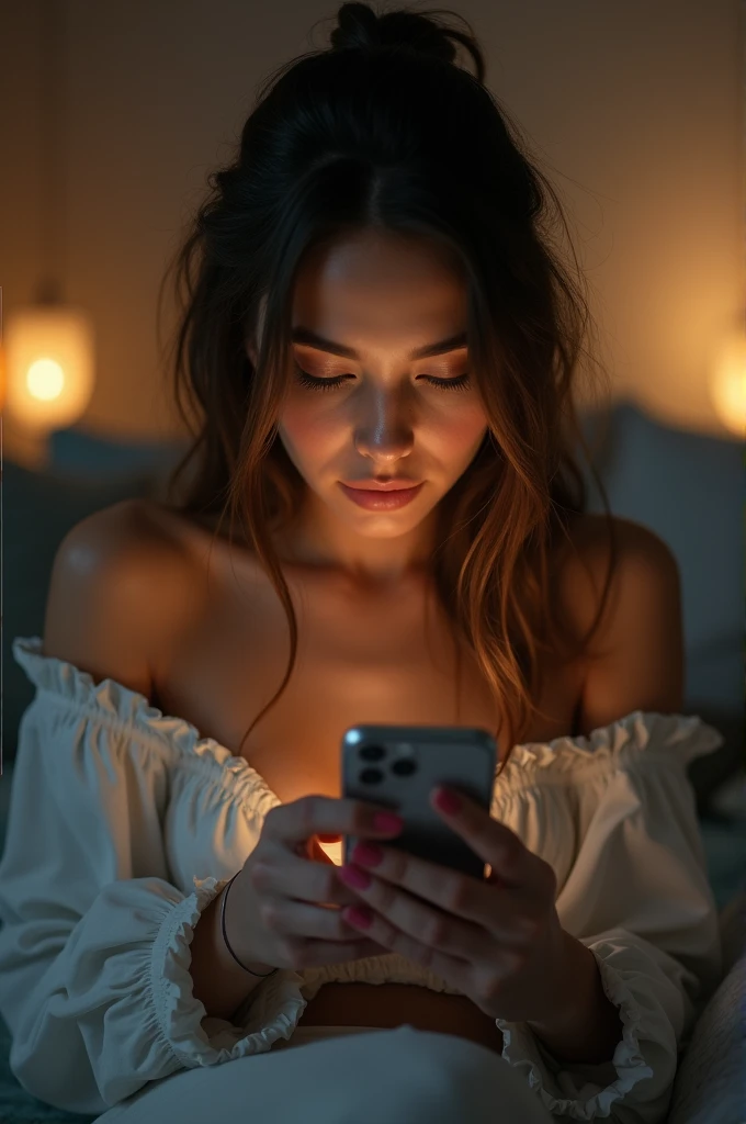 Woman sending nudes via cell phone