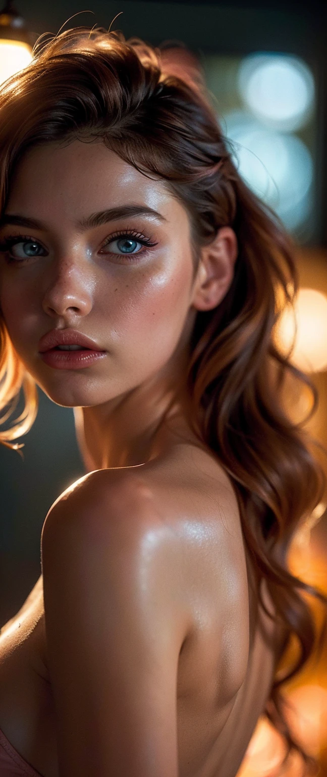 (((ultra realistic))) Photo, Masterpiece, Superior quality, (pale skin), (ultra detailed face and eyes.:1.2), 1 girl, adult, ((in a push up tube)), ((very heavy eye makeup, pink mascara)), ((labios falses detallados)), ((pink wavy fur)), ((stylish hairstyle)) , (({Huge|gigantic|Big|Huge|Mega|false} old)), (thin waist, Skinny body), ((escote extremadamente Big)), focus on large old, Photoshoot, (suave) Turning on, (The game of lights and shadows), depth of field, bokeh, (Special attention to leather details.: 1.2), (Special attention to the collarbone and ribs.: 1.2), (special attention to huge old: 1.3), (special attention to tight clothing: 1.1), detailed leather texture, skin pores, Oily skin. (Erotic frame atmosphere.. Color range: violet, rosa, Tons), DR, ((film grain)), ((good heavens)), (Glare), ((whole body, vista frontal superior)) , ultra detialed,