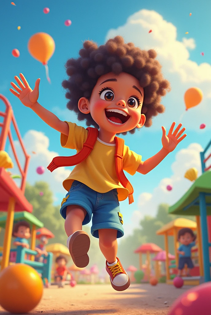 create a drawing of a child playing, image theme, Inclusion 