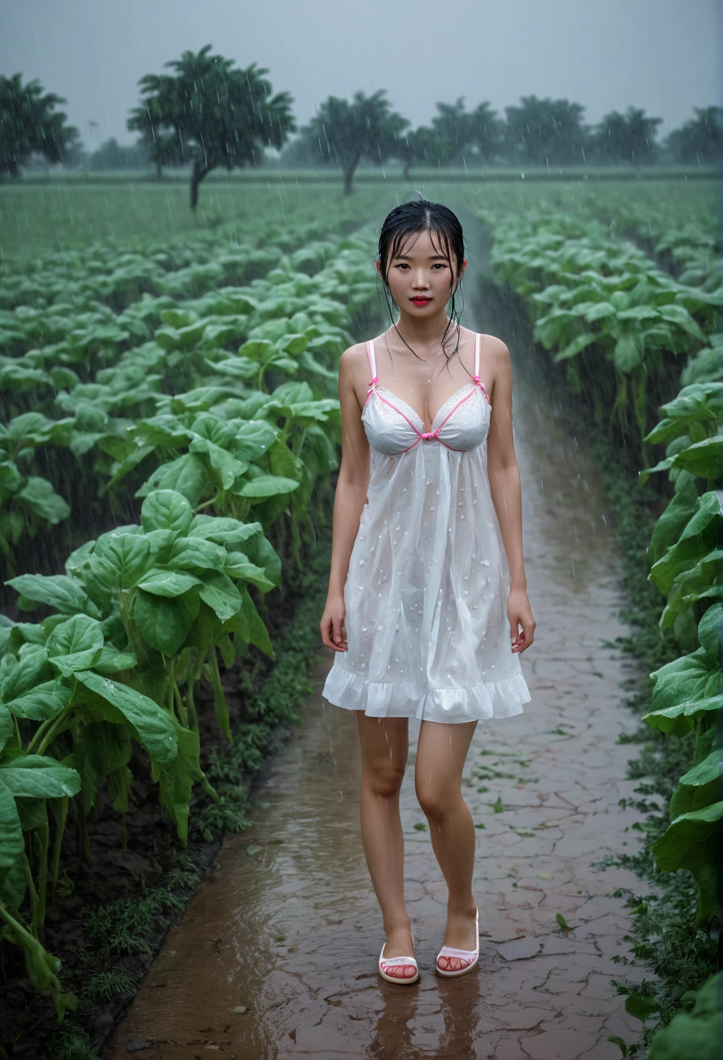 (((nsfw))), (RAW Photos:1.2), (Realistic), Beautiful detailed girl, Very detailedな目と顔, Narrow and beautiful eyes, Huge file sizes, High resolution, Very detailed, highest quality, [Tabletop:1.6], shape, Very detailed, Finer details, highest quality, 8k wallpaper, Cinema Lighting, Two -yeld Jaese girls, Myanmar Water Festival, naked, No top, Yangon cityscape, Water was poured over me and I got soaked.., Nipples are visible, White panties are visible,  Young Face, Slender body, Small breasts, Exposed nipples, Enjoy the Water Festival, Waterlogged girls, 