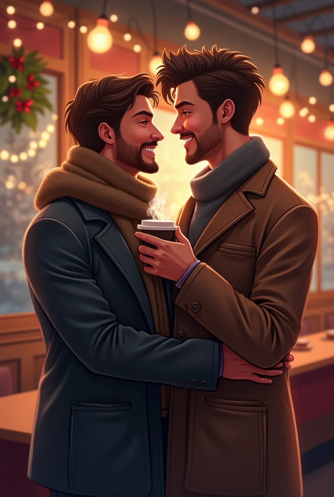Male couple's Christmas date