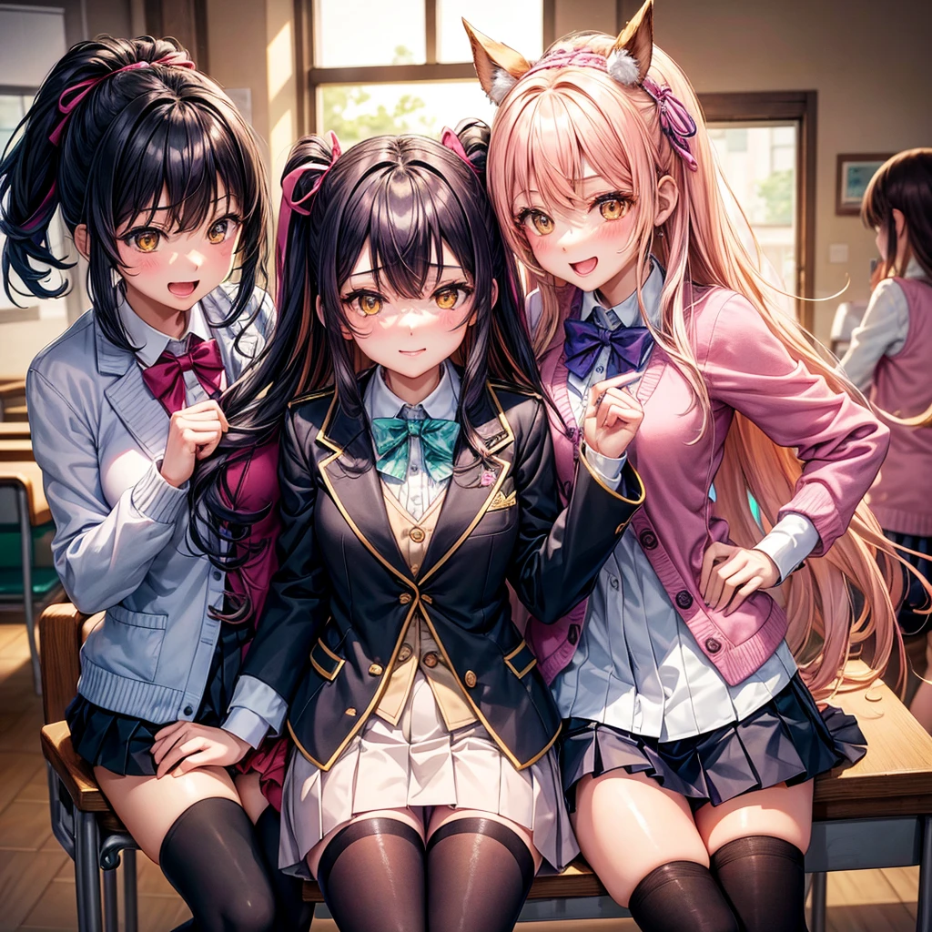 masterpiece, best quality, (jirai_kei),1girl, solo, long_hair, looking_at_viewer, shirt, black_hair, long_sleeves, bow, ribbon, twintails, sitting, monochrome, hair_bow, heart, pantyhose, frills, food, shoes, choker, blunt_bangs, black_skirt, pink_eyes, stuffed_toy, pink_background, stuffed_animal, frilled_skirt, pink_bow, (fishnets), candy, bandaid, pink_shirt, teddy_bear, lollipop, (fishnet_pantyhose), platform_footwear, pink_theme, pill, heart-shaped pupils,