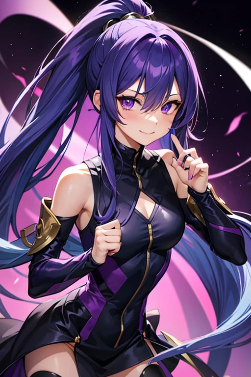 Magic Taoist　using magic　Purple tone　My abdominal muscles are cracked　girl