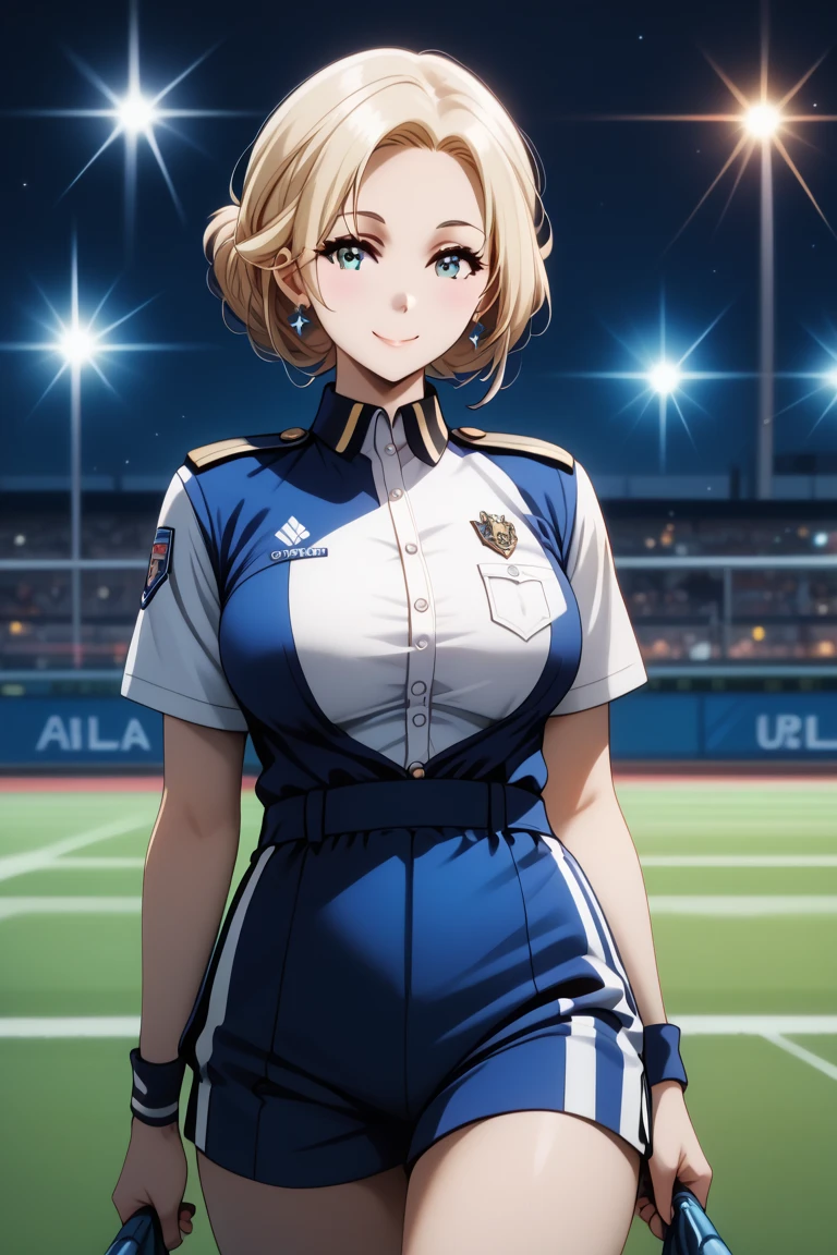 best quality, masterpiece, highres, 1girl,alpha,((fullbody)),stand up,perfect slim body,smile,large breasts,sexy legs,((volley uniform)),looking at viewers,front look,(high detailed skin:1.2), 8k uhd, dslr, soft lighting, high quality, Photograph, high resolution, 4k, 8k, Bokeh, plain white background