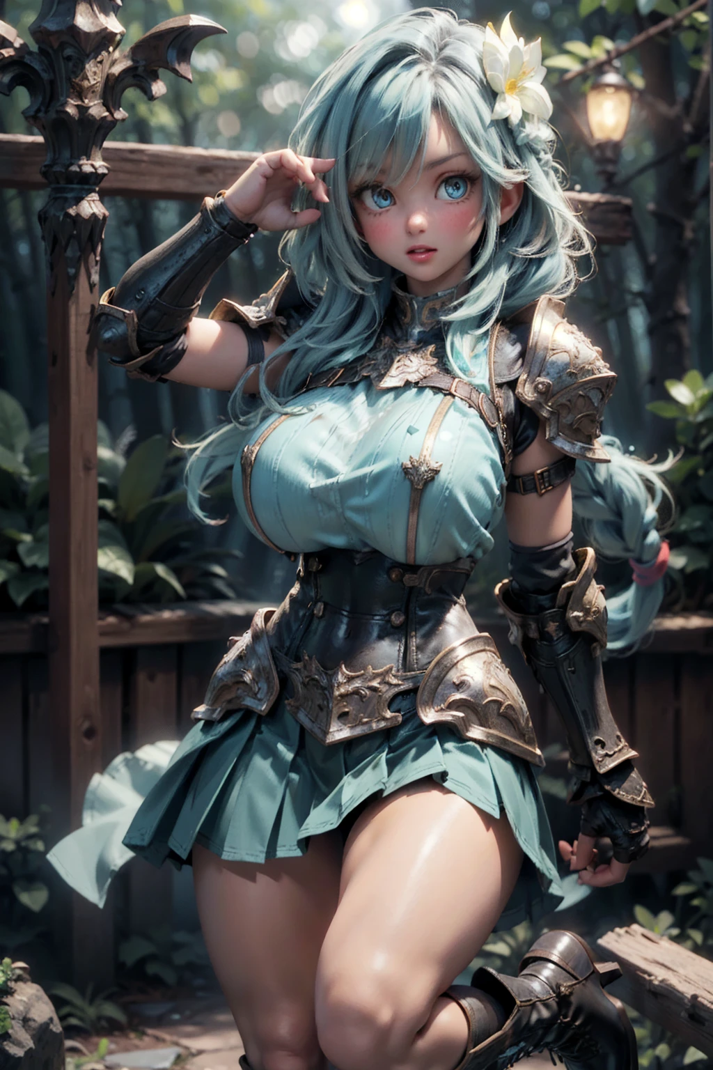 3dcreature cute girl wearing hulk green armour or with detailed floral ornament, beak, 1boy, big eyes, chibi, Photorealistic, Hyperrealistic, Hyperdetailed, analog style, hip cocked, demure, low cut, black lace, detailed skin, matte skin, soft lighting, subsurface scattering, realistic, heavy shadow, masterpiece, best quality, ultra realistic, 8k, golden ratio, Intricate, High Detail, film photography, soft focus