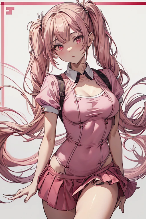 (((pink nurse uniform))), (((greatest masterpiece:1.3, ultimate quality:1.3, ultra-detailed:1.2)), (movie lighting), ((perfectly sensual)), super fine illustration, an extremely delicate and beautiful, 4K, 8K, 16K, UHD, 
BREAK 
(from above:1.0),1 girl, solo, Heith Velvet\(danmachi\), pale pink hair, long hair, twin tails, red crimson eyes, well-proportioned feminine body, anatomically perfect, detailed beautiful face, ((small breasts:1.3)), 
BREAK 
cinematic angle, official artwork, bold composition, alluring image, perfect AI assist, will be a great masterpiece, AddXL, looking at viewer
