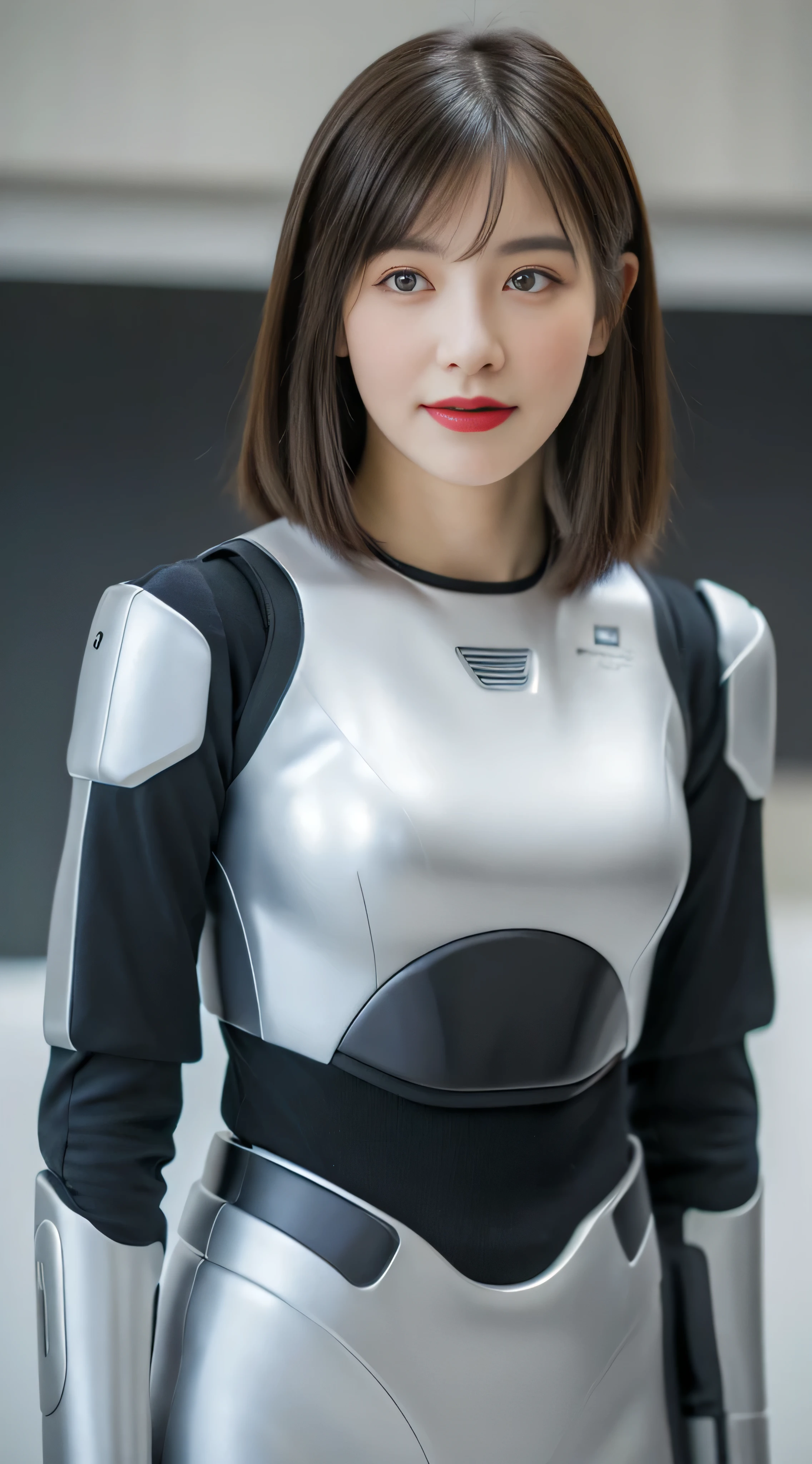 best quality, masterpiece, 1girl, Beautiful face, (photo realistic:1.3), rim lighting, (high detailed skin:1.2), 8k uhd, dslr, high quality, high resolution, 4k, 8k, Bokeh, absurdres, best ratio four finger and one thumb, (realistic:1.3), cute 1girl, wearing robot suit from HRP-4C's Design, medium breasts, short skirt, masterpiece, best quality, extremely detailed, (8K, 4K, Best Quality, hight resolution, 超A high resolution:1.1), 8K portrait,1girl in, Japaese android girl,android teacher,Plump , control panels,android,Droid,Mechanical Hand, ,Robot arms and legs, Black hair,Mechanical body,Blunt bangs,White Robotics Parts,perfect robot woman,Charging spot,Long Tube,A thick cable was connected to her neck,ceramic body ,android,robot humanoid,a bit chubby,panty,full eyes,perfect mechanical body,white robotics body,future assembly plant,white body,She has repaired,black sponge joints,android,perfect machine body,white robot body, body by hrp-4c, blue eyes, sharp face shape, 20 years old, hrp-4c's robot body suit, robot suit from HRP-4C