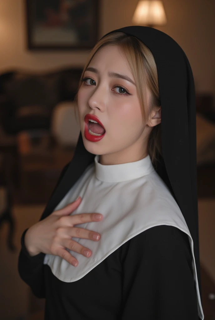 (((nude)))、Young nun, Bible, Gray Hair, church, Realistic and detailed eyes  ,  Browsing Caution,,((( She is being made to cum))),Kind Face、((Blowjob)、((Put it in your mouth))
