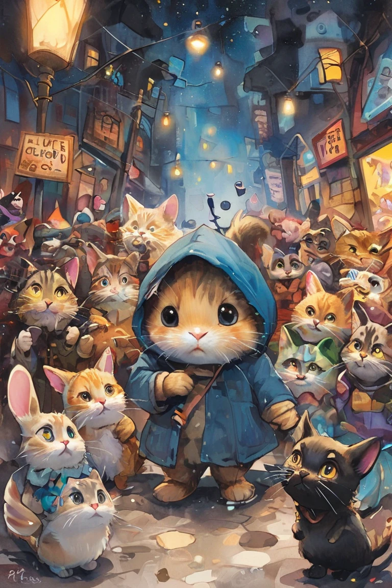   This picture looks like 々There are a lot of cats of different colors and breeds, Vivid cartoon art, beepleとJeremiah Ketner,   colorful   crowd,     cute cat,Crowded,  Inspiration  , cute   colorful   adorable,   Greg Beeple  , very Crowded,   Dan Mumford and Pixar  ,   colorful  !  Character Design , (((Luke Chueh)))