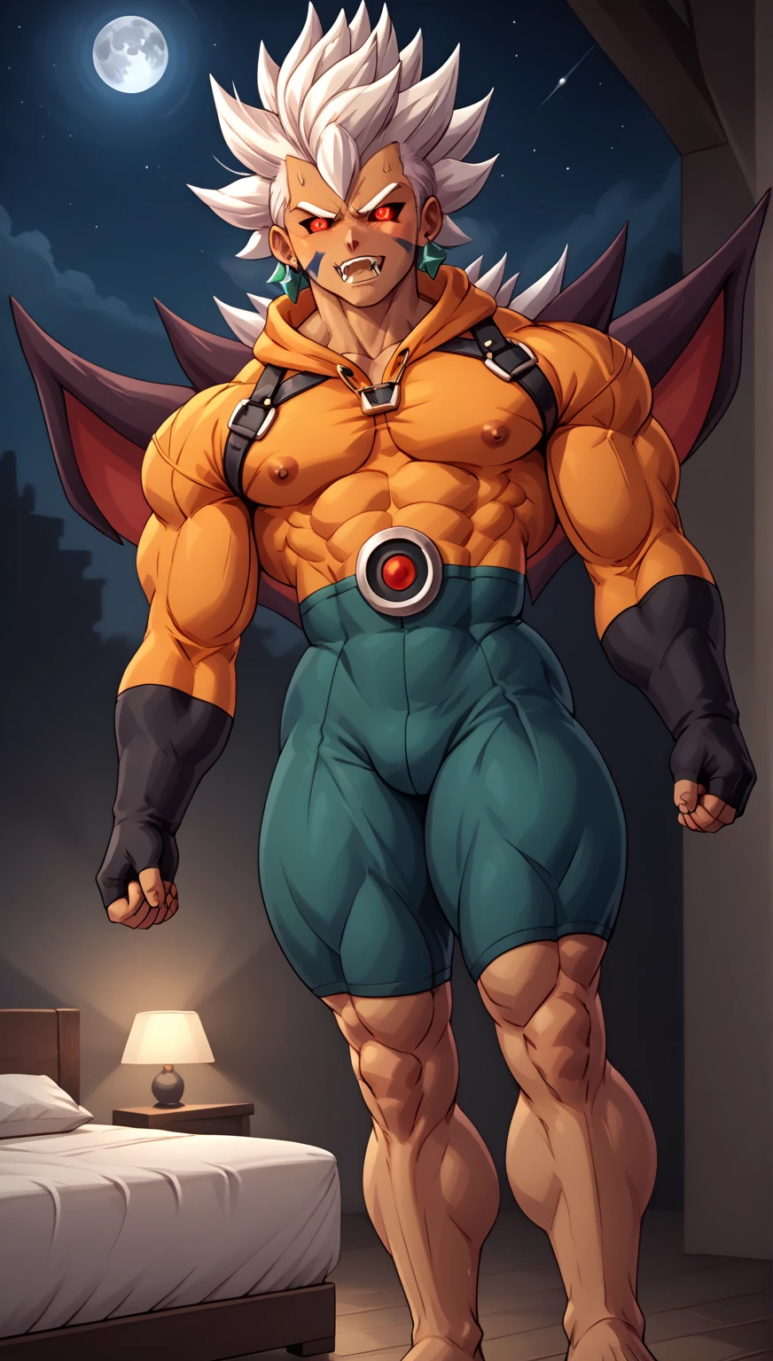 (masterpiece,  top quality :1.2), ((( huge muscles､Huge erect penis,gigantic  penis,,Shota)), tight suit with tail ,((, teenager)),Angry face,Lots of drool and sweat,大量のejaculation, trembles a lot, anal sex, look up and eat his teeth,Harness, impending sexual activity,Cat Ears, Blushing ,bluffing ,White,Green clothes, orange hoodie, blue hair,Thick book, Lies in Bed ,Sharp Fangs,male,  penis, sex, boy lying on the bed, legs up, open legs, hold knees, best quality, very aesthetic, ultra-detailed, best illustration nsfw, sweat, steam, male,A dog with a full body, fellatio,(((Demon Body))),roling eyes,white eyes,cute,gigantic  penis,gigantic muscle, mind control,source anime,highly detailed,score 9,score 8 up,score 7 up,male focus,((bl6ck _ sc1er6 , colored sclera, black sclera,gloves, elbow gloves, black gloves,  capelet , black  capelet , fingerless gloves))frown, cowboy shot,Alone ( mega man ), Alone, white hair, spiked hair, hair between eyes, facial mark, white eyebrows, red eyes, dark skin, bodysuit, crest, earrings, long sleeves, night sky, moon,Star,squirm,4K, full body, male focus,  ten-pack-abs , ten abdominal muscles, ten abs , ten pack abs, Ten-pack abs, hyper muscular legs, hyper muscular arms, hyper muscular thighs, hyper muscular arms, hyper muscular forearms, hyper muscular abs, hyper muscular pecs, hyper muscular shoulders, hyper muscular neck, hyper muscular boy, boy with hyper muscles, hyper muscles, Begging Kitten Pose ,Bicep