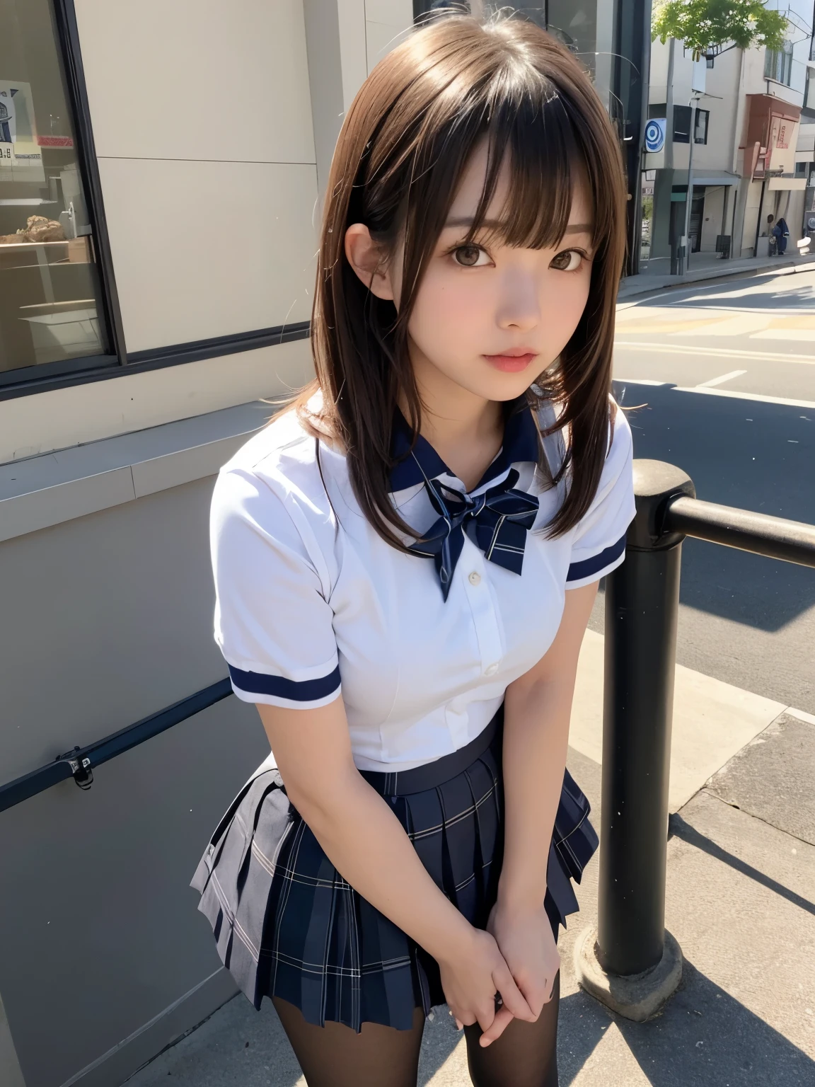 Cute Girls、Idol、high school girl、mini skirt、See-through、squat