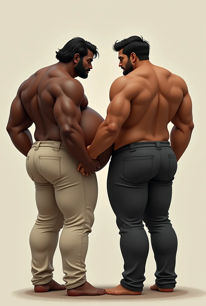 There is only one handsome Asian actor in the photo,35 years old,High target, Fitness,short hair, O-Shaped Beard,Perfect body, Dark skin color,Radiant Skin,Smooth skin,Muscle bulge, muscular, Very large pectoral muscles,Very sexy abdominal muscles,Very well-developed leg muscles,Huge concave and convex area,Brightens oily skin,Wearing black leather shiny thong,Handsome face, Correct and accurate male body proportions, Wear black socks,There are iron chains around the body,Stand among the flowers。