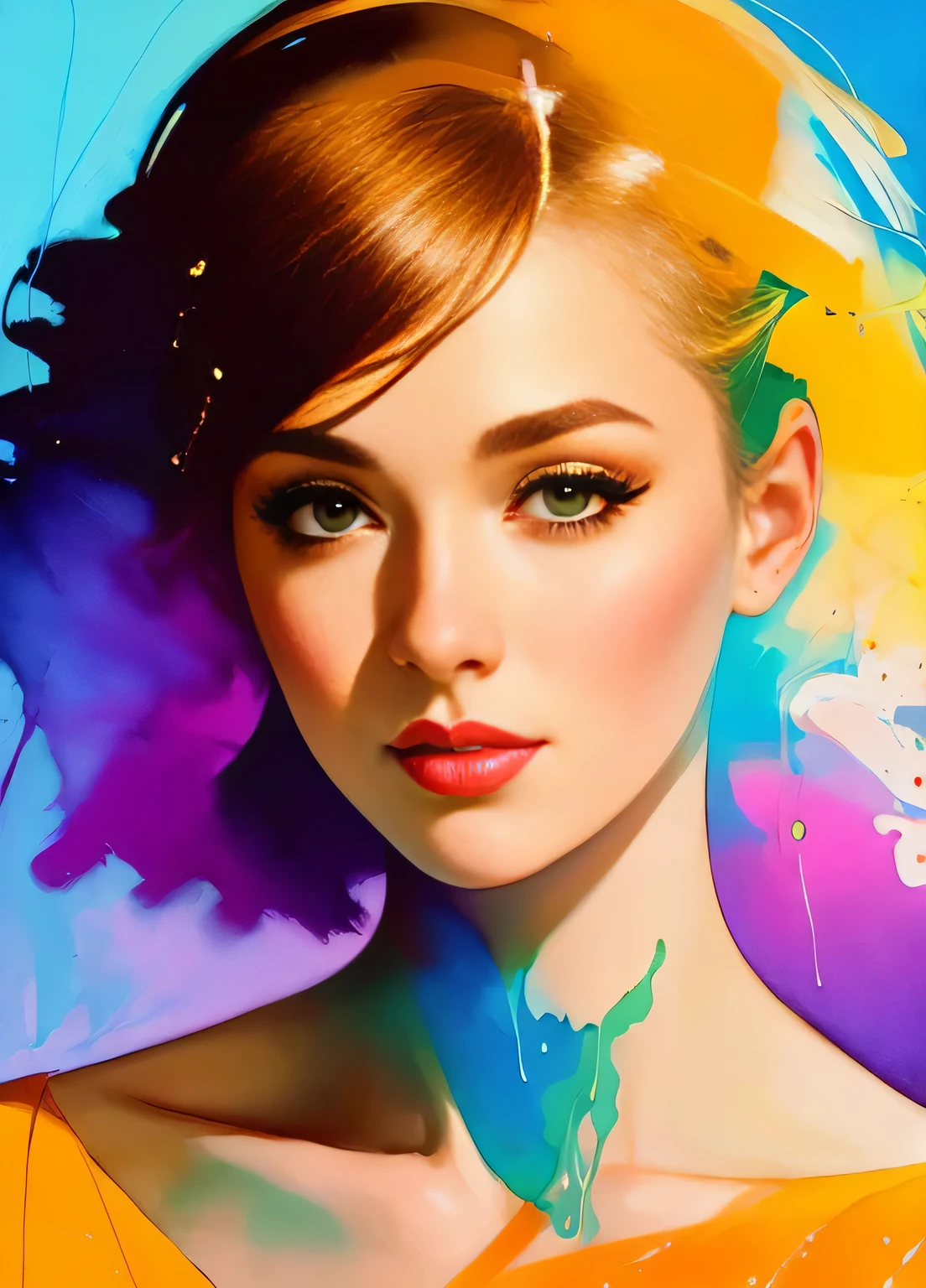 GIL ELVGREN a woman by agnes cecile, luminous design, pastel colours, ink drips, autumn lights