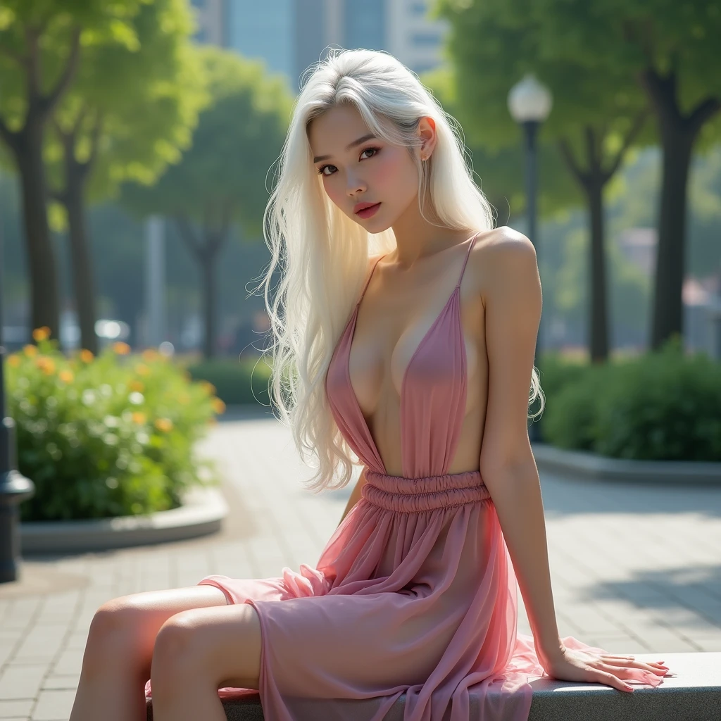 black hair, hair bobbles, wince, longeyelashes, solid circle eyes, light smile, ear blush, fang, Surrealism, drop shadow, anaglyph, stereogram, tachi-e, pov, atmospheric perspective, 8k, super detail, ccurate, best quality,Aggressive thief and her,Mini white dress in the wind,40,000, photography, masterpiece, best quality, Dark gray background, behind, SFW, (1girl blue eyes and blond hair curled quickly), Ass until waiting to be worn, (Open half shirt_Full set of clothing: 1.3), (pink Full set of clothing: 1.3).