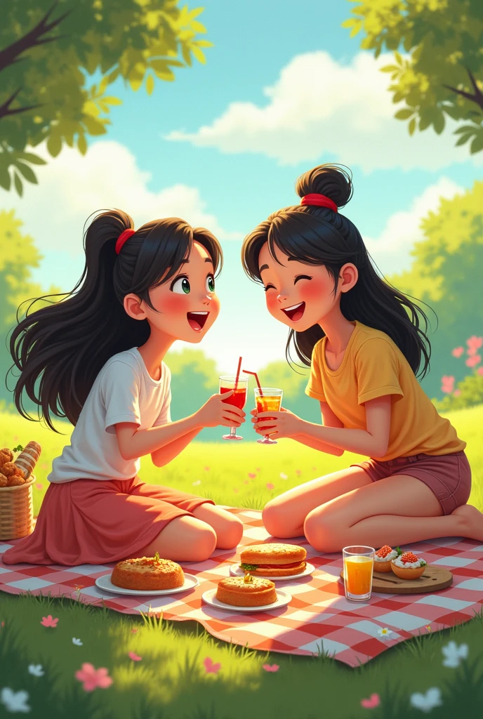 there are two  girls sitting on a wooden bench eating watermelon, by Wen Zhenheng, girls resting, by Zou Zhe, two girls, by Xie Huan, by Wen Zhengming, by Zheng Xie, by Mei Qing, by Dai Xi, by Yan Liben, by Leng Mei, by Ju Lian, by Zhou Wenjing