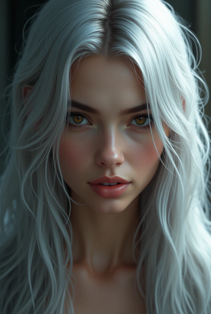 (ultra real), (figure), (High resolution), (8K), (very detailed), (Best figure), (detailed and beautiful eyes), (highest quality), (Super detailed), (masterpiece), (wallpaper), (detailed face), Generate a highly realistic image of a captivating female white hair harpie, NSFW, small breasts, prominent collarbones, skinny arms, flat stomach, visible hip bones, capturing every detail with stunning clarity, Her human torso should be slender and athletic, while the bird half possesses strong, feathered wings and sharp talons, The outfit should be suggestive and alluring and overly revealing, leans forward with a playful glint in her eye,This harpy possesses an ethereal beauty, with flawless features and captivating eyes that gleam with intelligence and a hint of predatory instinct, Her expression should be one of captivating confidence, with a hint of a playful smirk ,focus on creating a sense of alluring mystery, Let the pose and suggestive clothing hint at her sensuality being overly revealing, The harpy is aware of her strength and beauty, possessing a playful charm mixed with a hint of predatory instinct,