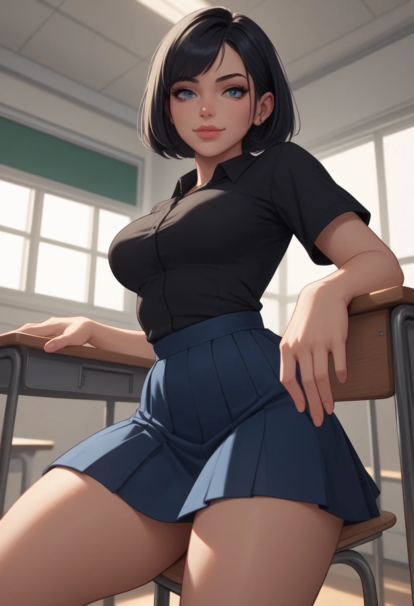 Realistic pictures、18-year-old、The real picture、realization ,Best image quality、1 girl, Sayla Mass, elegant,Spread your legs,White pantiesーを見せる, Tabletop, Complex,超ミニskirt、White panties、 Realistic, highest quality, Absurd, Plenty of facial detail, Perfect Eyes, 18-year-old, Cowboy Shot, , Bright colors, White Uniform, skirt