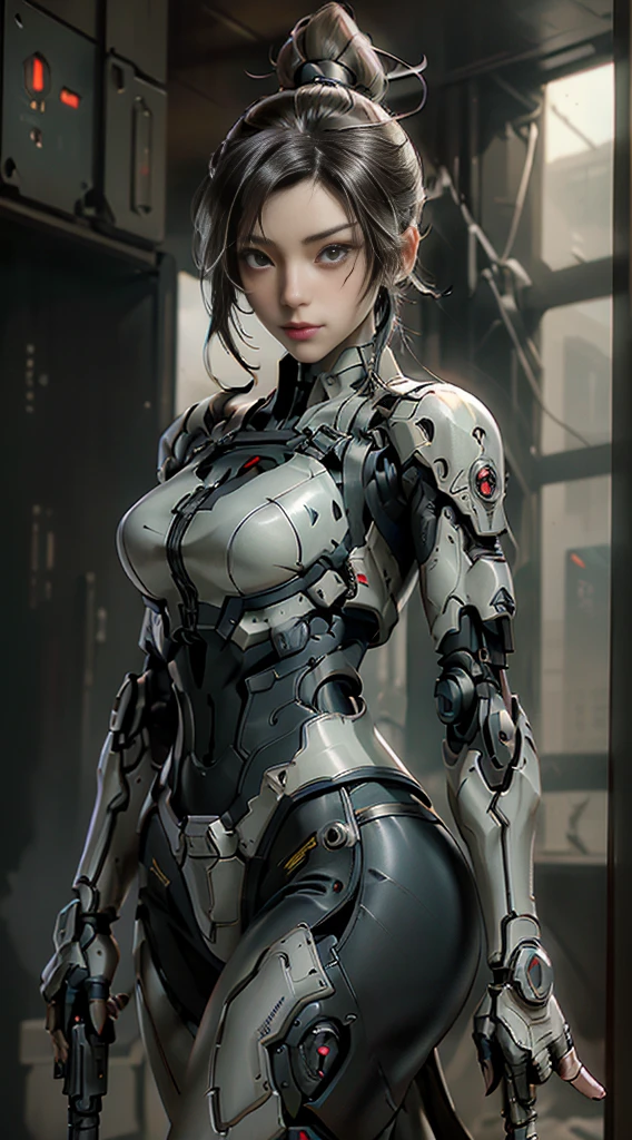 Beautiful cybernetic girl looking at the camera in underwear detailed muscles realistic masterpieces dynamic poses