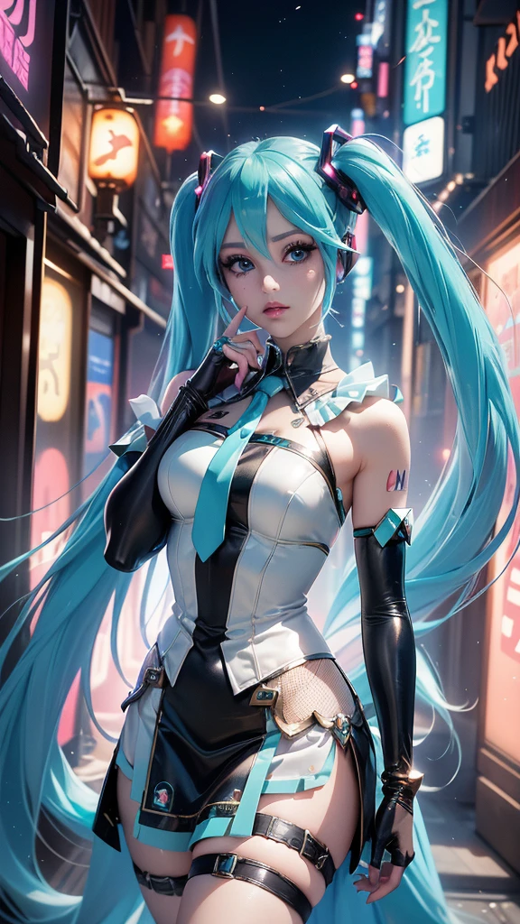 Anime, Girl, (((1girl))), (((Waifu, VOCALOID, Miku Hatsune Waifu))), What(((Long Hair, Twintails Hair))), ((Cyan Eyes eyes:1.3, Upturned Eyes: 1, Perfect Eyes, Beautiful Detailed Eyes, Gradient eyes: 1, Finely Detailed Beautiful Eyes: 1, Symmetrical Eyes: 1, Big Highlight On Eyes: 1.2)), (Detailed Body, (Detailed Face)), Face Close-up, Facing Front, Facing Camera, Young, (Best Quality), Shirt, Loose Skirt, Modest Clothing, Skin Covered, High Resolution, Sharp Focus, Ultra Detailed, Extremely Detailed, Extremely High Quality Artwork, (Realistic, Photorealistic: 1.37), 8k_Wallpaper, (Extremely Detailed CG 8k), (Very Fine 8K CG), ((Hyper Super Ultra Detailed Perfect Piece)), (((Flawlessmasterpiece))), Illustration, Vibrant Colors, (Intricate), High Contrast, Selective Lighting, Double Exposure, HDR (High Dynamic Range), Post-processing, Background Blur, Inky Shadows, Darker Shadows, Thick Shadows, High Quality Shadows, high detail, realistic, Cinematic Light, sidelighting, Lens Flare, Ray tracing, sharp focus,