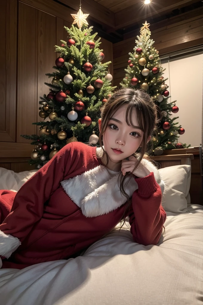 ((​Masterpiece, Top image quality, high resolution、alone、shiny skin))(on the table, best quality, actual, super detailed, meticulous, high resolution, 8k wallpaper), Close-up portrait of a beautiful woman, Chariada, smiling, light brown messy hair, Perfect dynamic composition, 美丽meticulous的眼睛, Just like the cover of a fashion magazine, on campus，wearing gold glasses