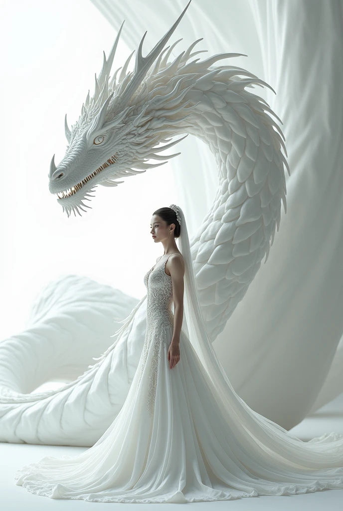In a captivating image, an elegant woman clad in a white Chinese gown glides through the sky atop a mythical Chinese dragon. As they traverse the heavens, her flowing gown and the dragon's iridescent scales create a mesmerizing vision of harmony and otherworldly beauty. 
hdr, (photorealism, masterpiece quality, best quality), , pureerosface_v1,ulzzang-6500-v1.1,