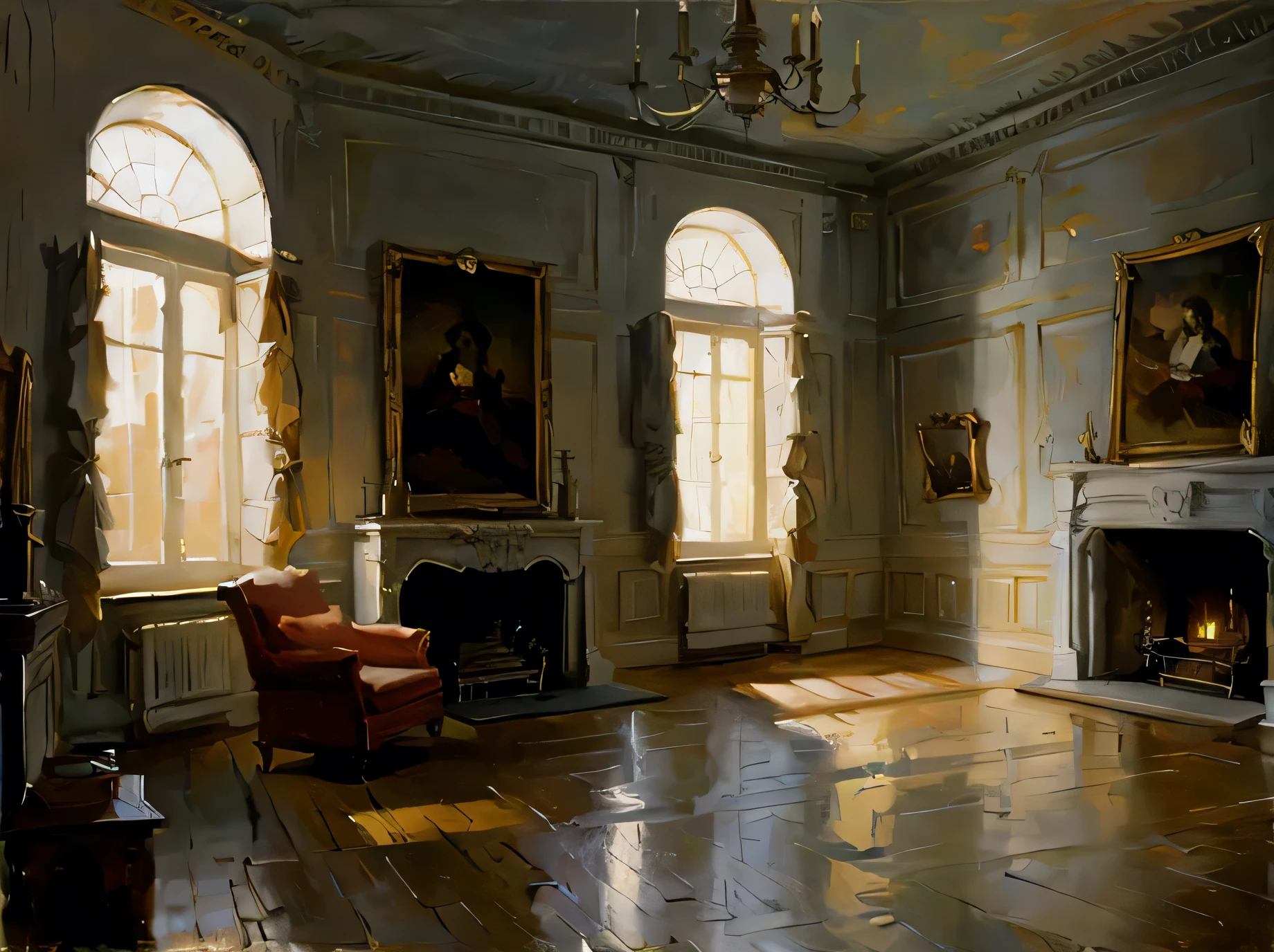 big room, painting, traditional medium, 18th century europe