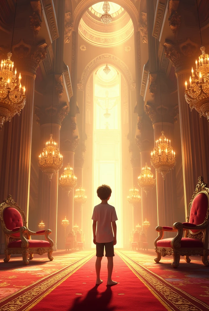 A boy wakes up in the throne room, still dizzy.