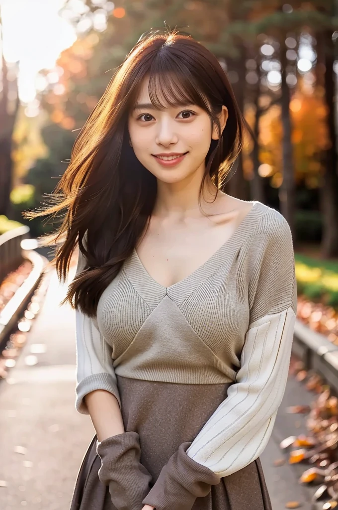 Minami Hamabe,(highest quality,16k,High resolution:1.2),Dark brown long hair,Girls in their 20s,Very detailed,One Girl,A beautiful 26 year old woman,(Minami Hamabe:1.3),(smile),garden,(high quality,ultra detailed,best quality,masterpice,4k,taken by nikon d750:1.0)