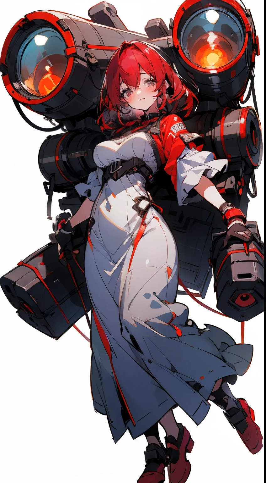 (masterpiece:1.2),8k, beautiful, high quality,
(full-length photograph:1.2)、((white background:1.6)),(Flat Illustration Art:1.2), (poster art:1.2),(Ultra-definitive game CG), CG animation, Character setting painting,Original character reference sheet adoptable,score_9,score_8_up, score_7_up, score_6_up, score_5_up, precise details, animation,
Cute tanned girl, ((MEGUMI)),
curly hair, blue eyes, (red hair:1.9), (white&yellow long dress:1.5),
(makeup lipstick eyeliner mascara eyeshadow:1.1) dark skin, Mole under the eye, Rings, Necklaces, (shaking breasts:1.5),
emale, (holding large lens laser cannon), glasses girl, heavy equipment, full body armor, armor girl, mobile suit style, purple like clothes,