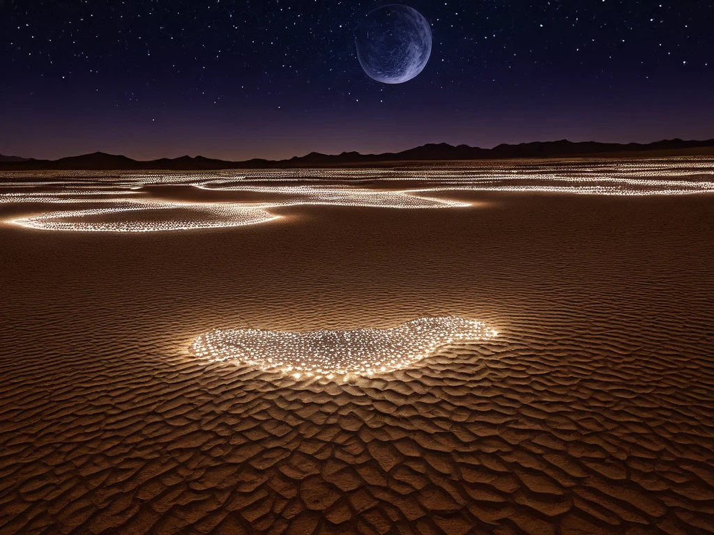 desert at night with magic all around