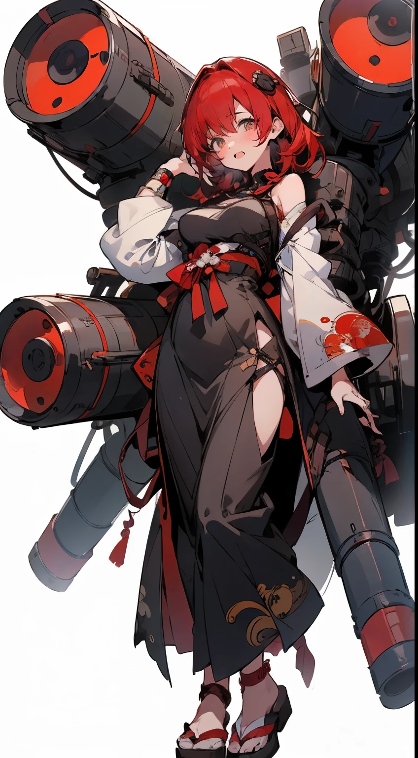 (masterpiece:1.2),8k, beautiful, high quality,
(full-length photograph:1.2)、((white background:1.6)),(Flat Illustration Art:1.2), (poster art:1.2),(Ultra-definitive game CG), CG animation, Character setting painting,Original character reference sheet adoptable,score_9,score_8_up, score_7_up, score_6_up, score_5_up, precise details, animation,

Cute tanned girl, ((MEGUMI)), 

curly hair, blue eyes, (red hair:1.9), (white&yellow long japan dress:1.5),
(makeup lipstick eyeliner mascara eyeshadow:1.1) dark skin, Mole under the eye, Rings, Necklaces, (shaking breasts:1.5),
emale, (holding large lens laser long cannon), glasses girl, heavy equipment, full body armor, armor girl, mobile suit style, purple like clothes, 