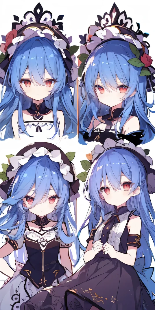 masterpiece, best quality, extremely detailed, (illustration, official art:1.1), 1 girl ,(((( light blue long hair)))), ,(((( light blue long hair)))),light blue hair, , long hair ((blush)) , cute face, big eyes, masterpiece, best quality,(((((a very delicate and beautiful girl))))),Amazing,beautiful detailed eyes,blunt bangs((((little delicate girl)))),tareme(true beautiful:1.2), sense of depth,dynamic angle,,,, affectionate smile, (true beautiful:1.2),,(tiny 1girl model:1.2),)(flat chest) ,2 d anime style, anime moe art style, Jazz & Sublime, cute art style, Anime-style illustration, anime girl, Author: Kamagurka, in Pixiv, pixiv style, pixiv, in anime style, anime art style, Full Body Commission, 1girl, ctcas, Cowboy shot, Character Reference Sheet, The same character, full bodyesbian, Full of Details, multiple poss and expressions, (Character Sheet:1.2),full - body