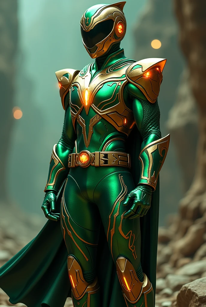 masterpiece, abyss, orange haze, strange planet, one man, lost, concerned expression, wearing damaged green latex suit, gold embroidery, highly detailed, high quality, HDR