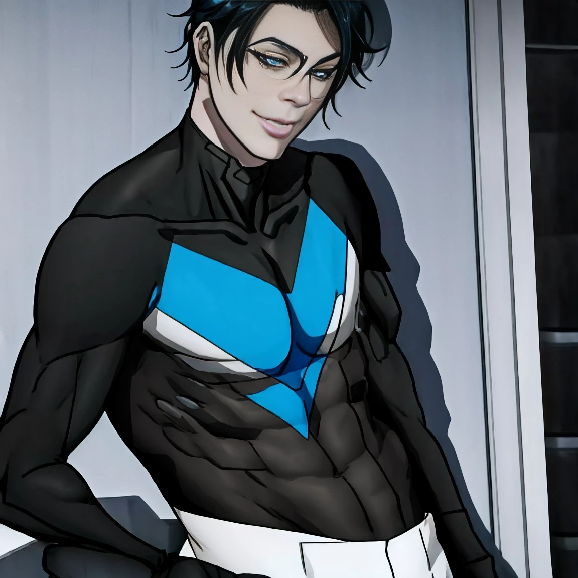 Young guy, short black hair, Yellow eyes, Batman, Masterpiece, hiquality