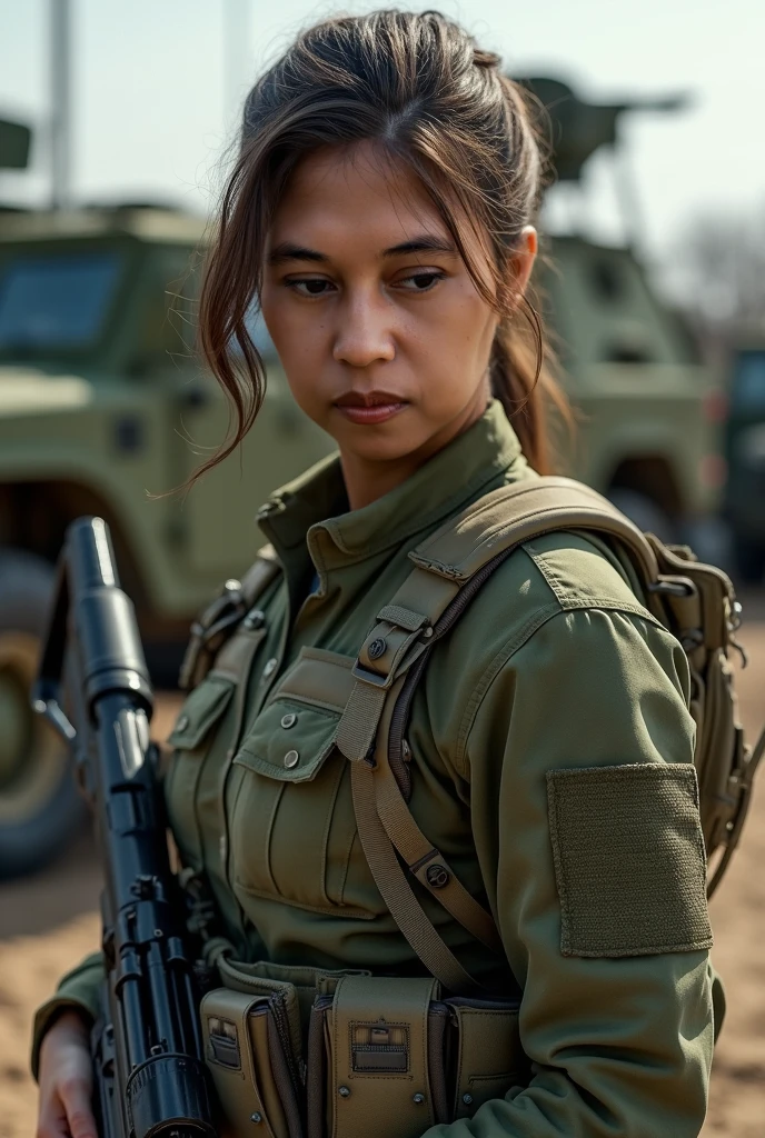 (8k, photo and gross, Best Quality, tmaSterpiece:1.2),(RealiSta, realiStic photograph:1.4),(Highly detailed CG Unity 8k wallpaper),(round face: 1.5), (detailed student:1.3),
24 yo, HermoSa mujer coreana, tanned, bronze skin, VeStido U.S. Uniforme del Cuerpo de MarineS, Luchando en el battlefield, Strong muScleS, war mundial, Modern war theme,
Army Girl, fuSil de aSalto, (SoSteniendo el rifle: 1.3), (Aim and hold the rifle...: 1.3), Military girl, Infantry girl, Shooting, air Strike, air Strike, military, camouflage uniform, Burning of vehicleS, war zone, battlefield, war, reStoS, ExploSioneS, La ciudad en llamaS, in it, Torre de tanque deStrozada, OmbligoS, glove, PantaloneS militaryeS rotoS,
Un roStro manchado de barro y Sangre, piel mojada por el Sudor, Piel con Sangre, Mud stained skin, tiny, eScote, Determination ExpreSSionS, Strict wording, The best
, LoS ultra-HighreS, AbSurdoS, realiSta, phiSically-baSed render(phiSically-baSed render(phiSically-baSed render(phiSically-baSed render(phySically baSed repreSentation)))), cinematic lighting, Complex and cinematic appearance,
cinematic Soft light, tonoS relajanteS, AntecedenteS del battlefield, AntecedenteS de la guerra de la ciudad, fotorrealiSta, FotoS de vaqueroS, Dynamic Angle, large breaSt