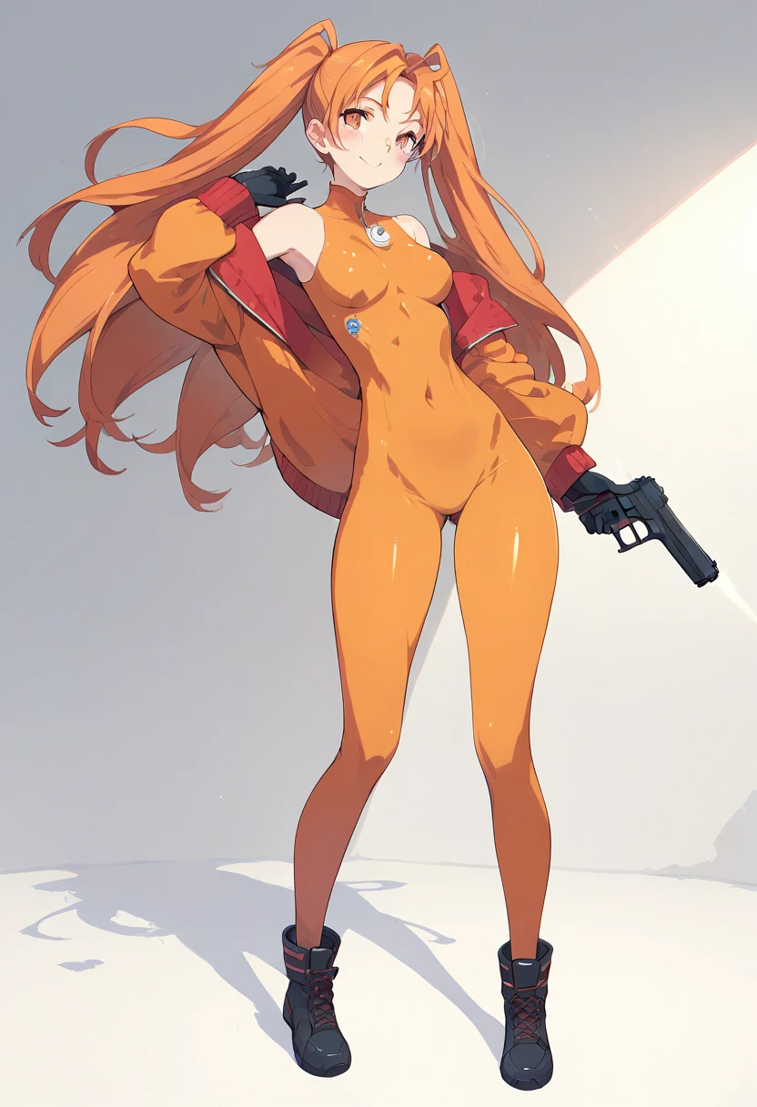 Elhaym von Houten walking away from camera, Uniform, Medium Breasts stretch the fabric of her uniform. Her thong is tight in her large butt underneath her uniform skirt. Orange Hair, beautiful redhead hair. Gloves. Stockings. Pantyhose. Boots. Elhaym van Houten. (tight ass) (medium breasts) (round ass)