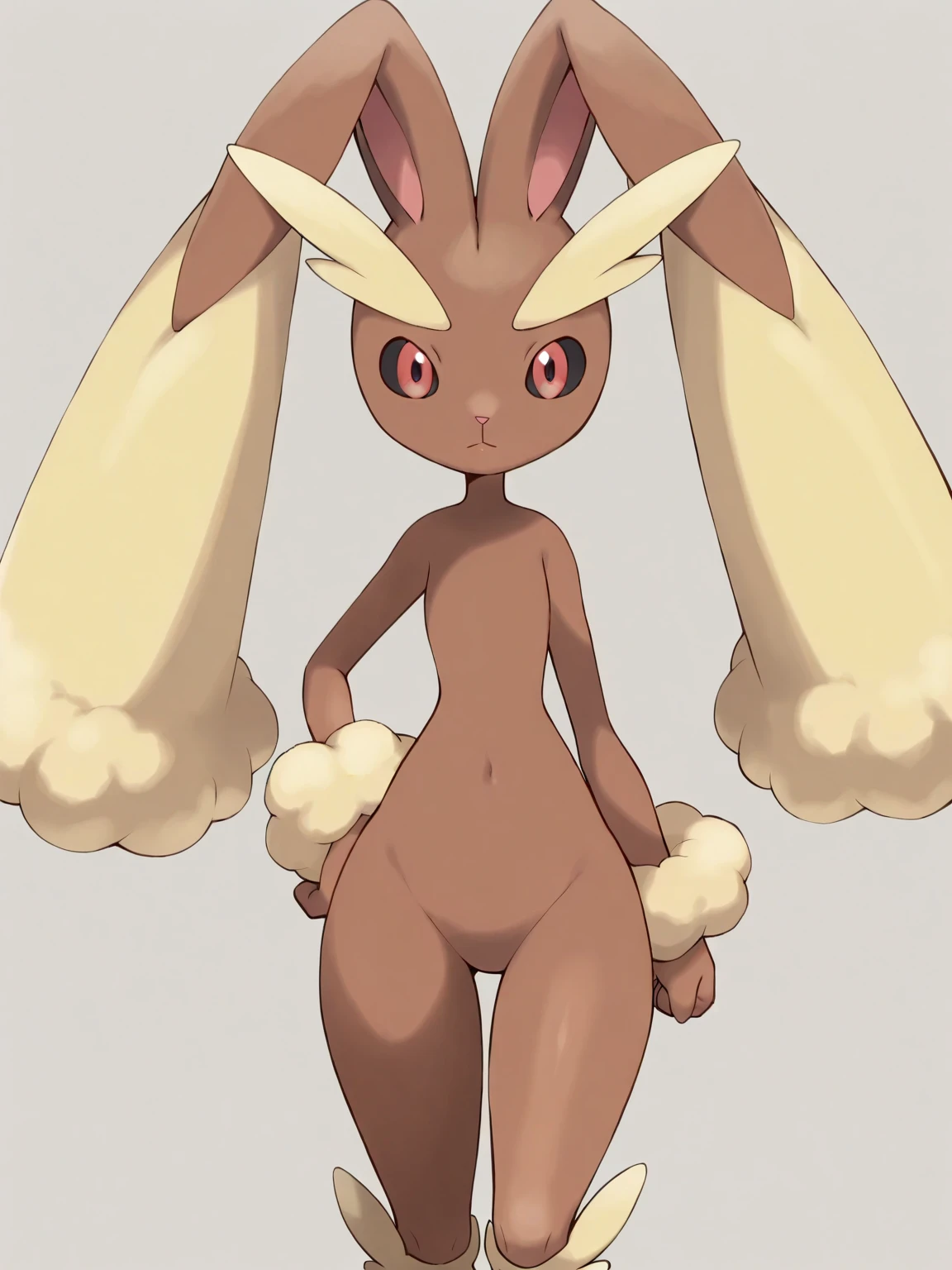 Masterpiece, best quality, happy, vaporunny, lopunny_ears, (white_pupils, black sclera), 1girl, sexy body, gorgeous body, beautiful, beautiful legs