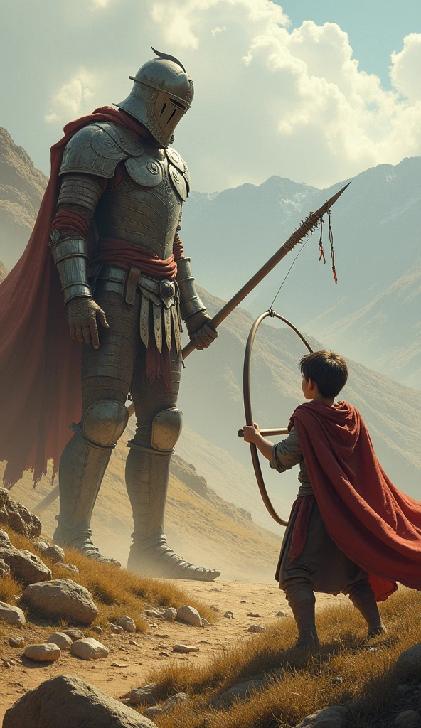 One of the king's men shot an arrow at the boy.