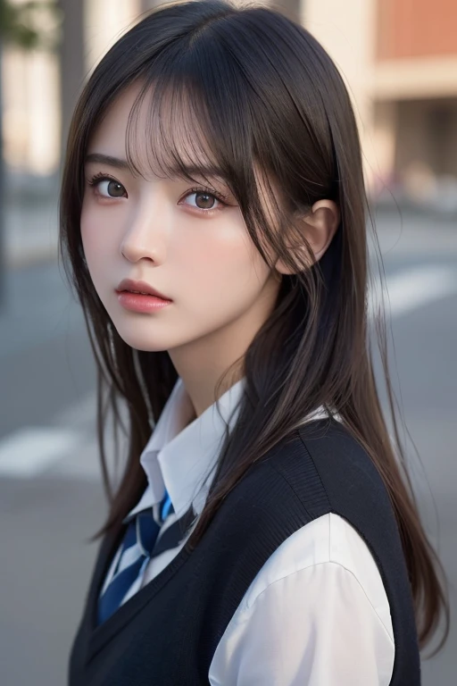 (Surreal), (8k), (Ultra high definition), (Very detailed), (Best illustrations), (Beautiful attention to detail), (Highest quality), (Very detailed), (masterpiece), (wallpaper), (Detailed face), alone, 1 girl, 1 hour drawing challenge, Wet sweat, (school uniform:1.3), Looking at the audience, Exquisite detail, Detailed face, Soft and sexy lips, Soft skin texture,Pure Erotic Face Ace_ v1,