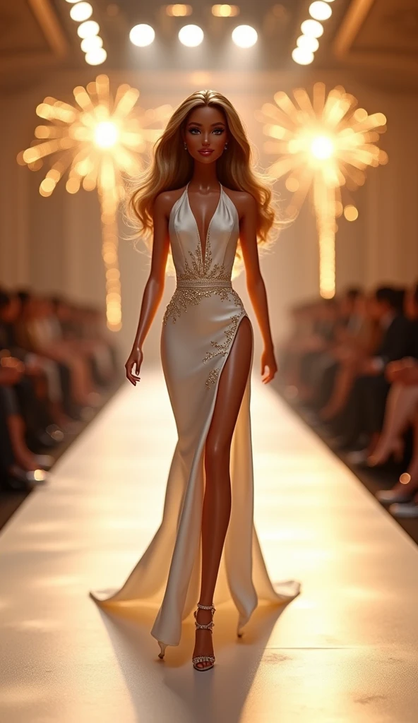 Ava Rafaelli, (((cabelos loiros))), (dynamic photography of 18-year-old Tyris Flare), (((olhos verdes))), one tiny delicate girl, 18 anos, 1 garota, (((fashion show stage))), perfect stage, Fashionist, snow crystals, (((wedding dress))), 1girl, extreme detailed, Lots of fog effect, masterpiece, perfect anatomy, 32k UHD resolution, best quality, highres, realistic photo, professional photography, cinematic angle, cinematic lights, vivid color, highest detailed, whole body from far away, looking at viewer, (model pose:1.4), (((nice hands))), (((perfect hands))), ((Rosto muito definido)), (perfeito face, bright pink lips, olhos expressivos, delineador, sombra, corar), cintura estreita, (((mamilos perfeitos))), (((mamilos rosas))), (((((olhando para o espectador))))), (((((centrado))))), (((head in the photo))), Stiletto heels, {(((((full-body-shot:0.08)))))},