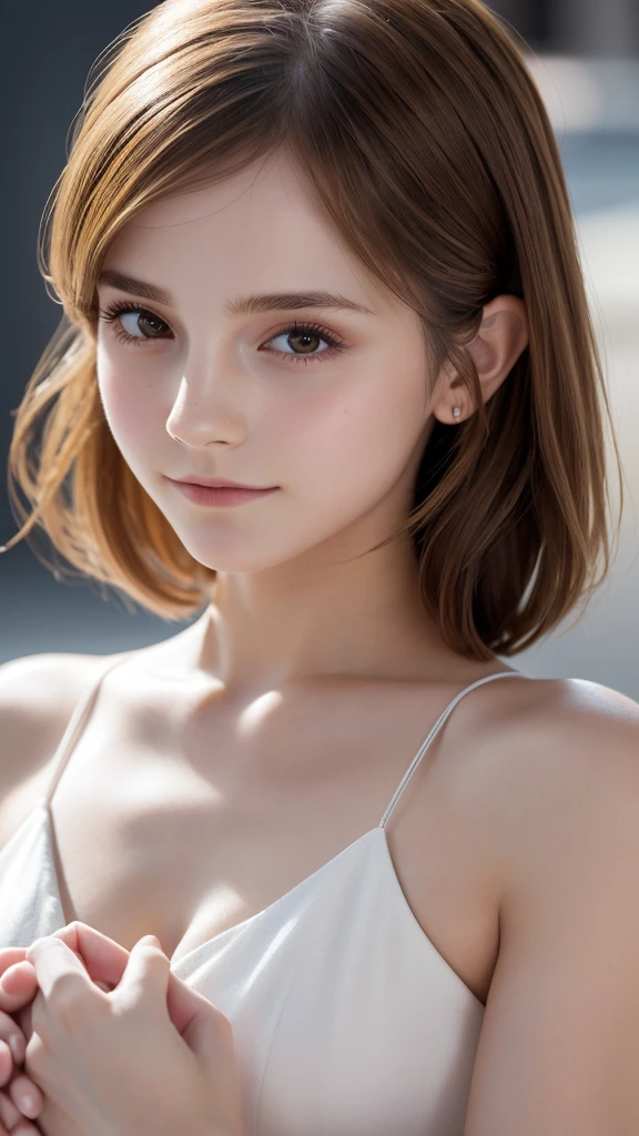 blonde hair, gradient hair, hair over shoulder, hair behind ear, longeyelashes, light smile, Surrealism, depth of field, atmospheric perspective, foreshortening, UHD, anatomically correct, highres, 16k、A 22-year-old extremely beautiful white woman、Her hair color is platinum blonde、blue eyeedium hair、straight hair、The hair is shiny、The skin is lustrous、smile、Slender but well-proportioned muscular body、Athlete-like body type、I don&#39;t want my head to disappear from the screen.、Wearing accessories on your wrist、Wearing red nail polish、I have a peticure、Gradient color hairstyle ((gradient hair))
、long hair ((long hair))、Wear an off-the-shoulder bodycon outfit、wear stiletto heels、pastel green background、smile((smile))