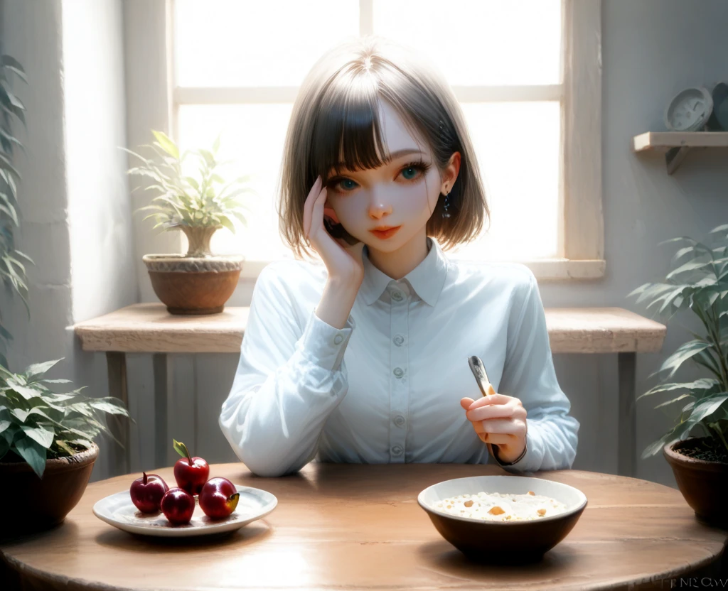 Two girls talking face to face in the dormitory。
