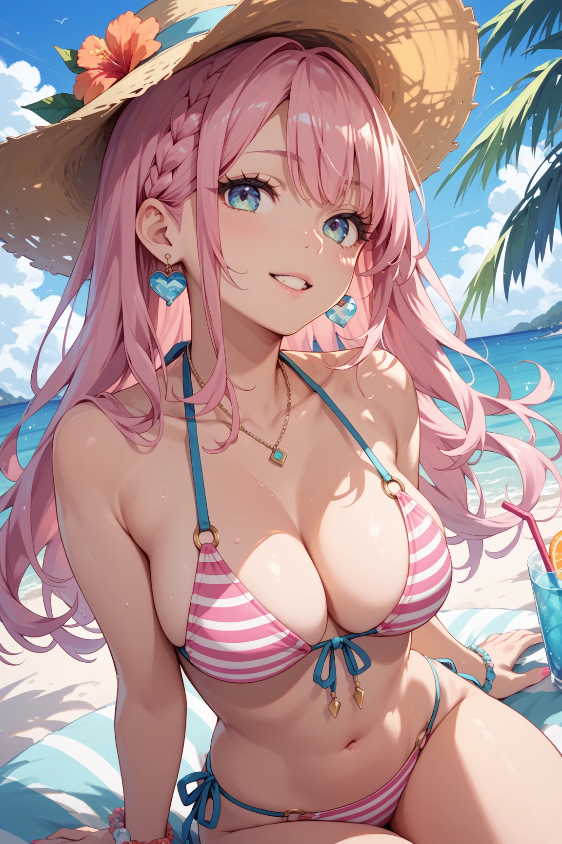 bikini , summer , pink hair